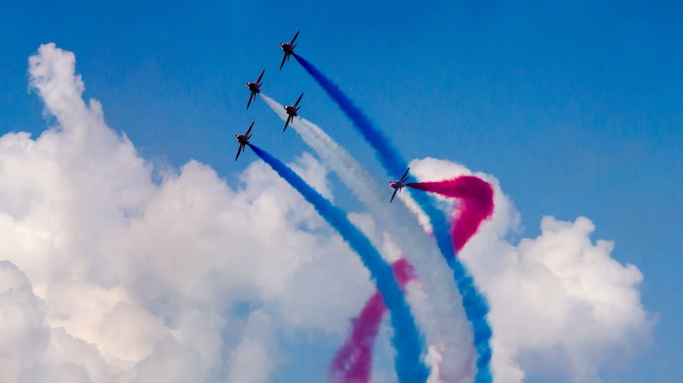 Red Arrows stunt flying